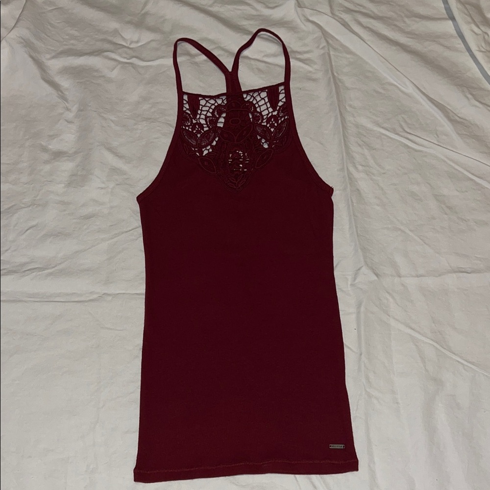Racerback Tank Top with Crochet Detail